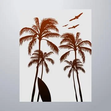 Summer Time On The Beach Poster Artwork Stock-Illustration