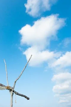 Summer time, beautiful gently clouds and light blue sky at sunshine day. Old  Stock Photos
