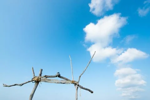 Summer time, beautiful gently clouds and light blue sky at sunshine day. Old  Stock Photos