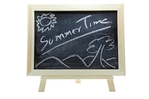 Summer time on blackboard Stock Illustration