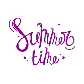 Summer time. Bright summer hand lettering illustration for your design Stock Illustration