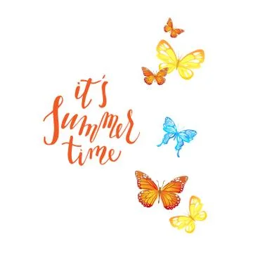 Summer time butterflies Stock Illustration