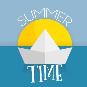 Summer time card web icon Stock Illustration