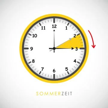 Summer time clock daylight saving time with red arrow 스톡 일러스트