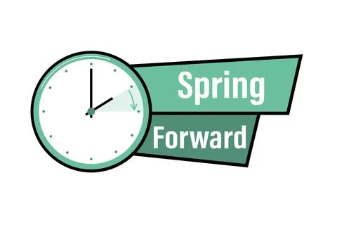 Summer time. Daylight saving time. Spring forward clock vector icon Ilustração Stock