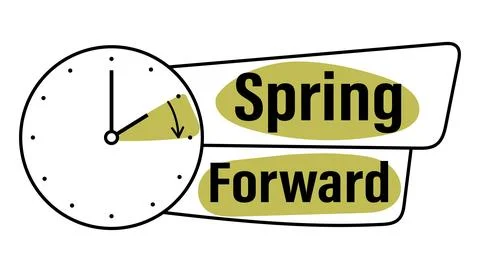 Summer time. Daylight saving time. Spring forward clock vector icon Stock Illustration