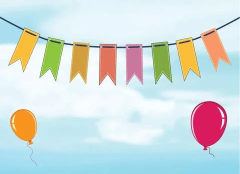 Summer time flags. Stock Illustration