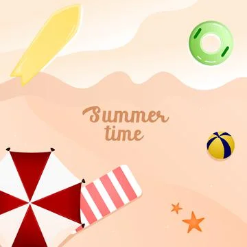 Summer time flat illustration Stock Illustration