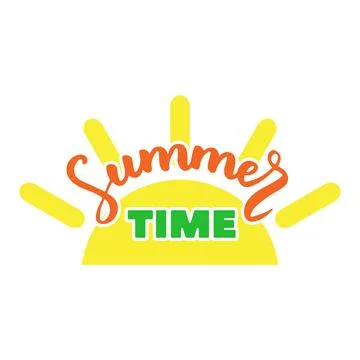 Summer time, hand drawn brush lettering composition. Lettering and calligraphy Stock Illustration