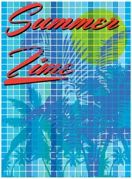 Summer time - hand drawn calligraphy. Summer holidays and beach vacation vect Stock Illustration