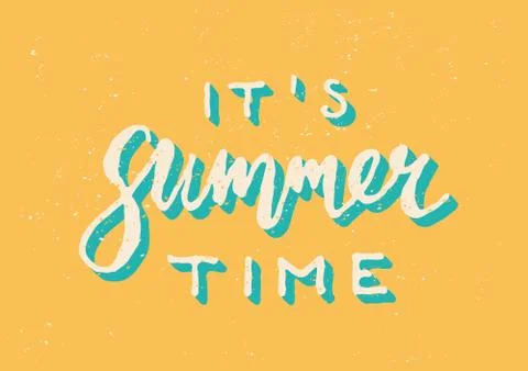 Summer Time Hand Lettered Design Stock Illustration