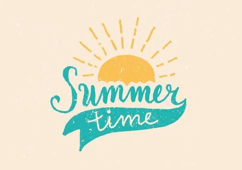 Summer Time Hand Lettered Design Stock Illustration