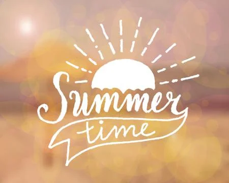 Summer Time Hand Lettered Design Stock Illustration