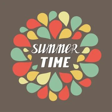 Summer time hand written lettering Stock Illustration