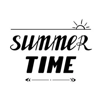 Summer time hand written lettering Stock Illustration
