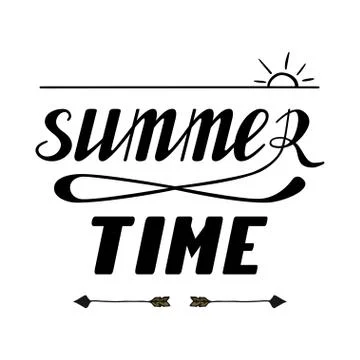 Summer time hand written lettering Stock Illustration