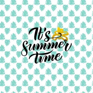 Summer Time Handwritten Design Stock Illustration