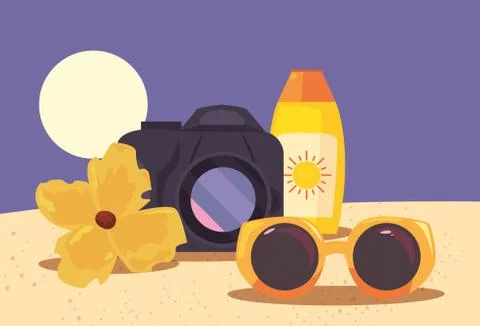 Summer time holiday vector ilustration Illustrazione stock