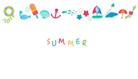 Summer time icon header Stock Illustration