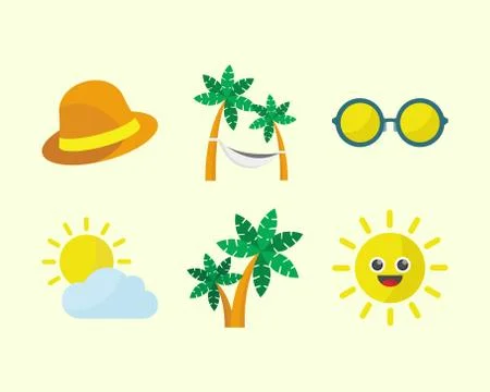 Summer Time Icon Set Stock Illustration