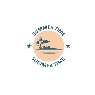 Summer time icon vector concept design template Stock Illustration