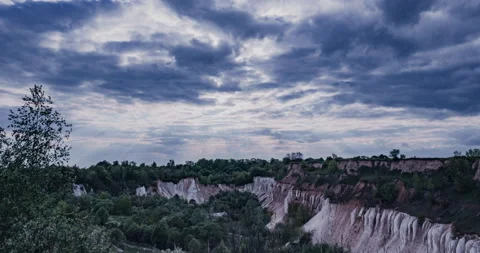 Summer Time lapse of dramatic rainy clouds  landscape in Ukraine. Dark  Runni Stock Footage 132008535