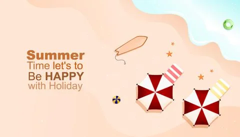 Summer time lets to be happy with holiday illustration Stock Illustration