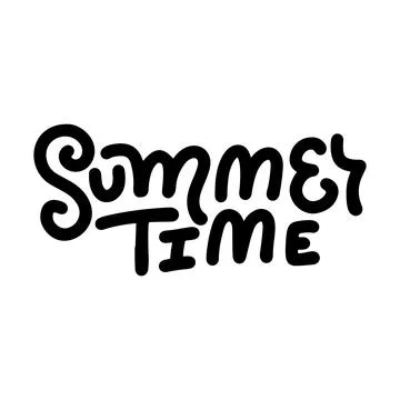 Summer time - lettering quote. Vector modern linear calligraphic design isolated Stock Illustration