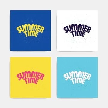 Summer time lettering text Stock Illustration