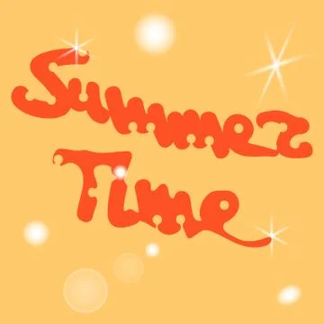 Summer time lettering vector logo illusrtation Stock Illustration