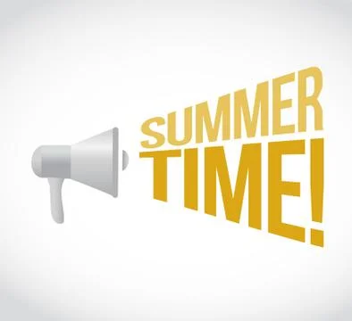 Summer time loudspeaker text message illustration Stock Illustration