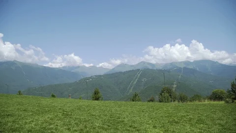 Summer time Mountain nature panoramic landscape in caucasus mountains with blue Video stock 115178542