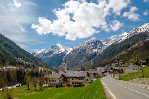 Summer time mountain panoramic landscape Stock Photos
