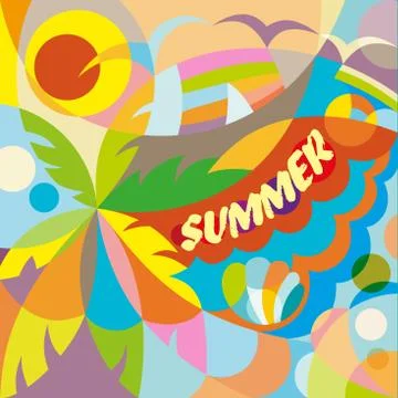 Summer time party poster Stock Illustration