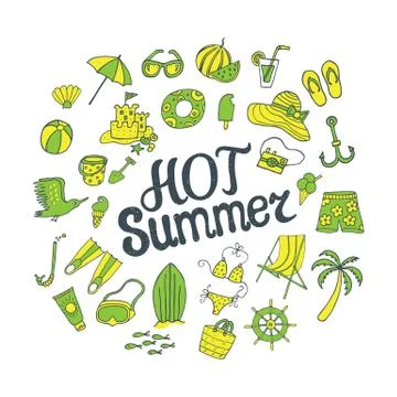 Summer time pattern Stock Illustration
