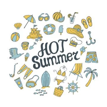 Summer time pattern Stock Illustration