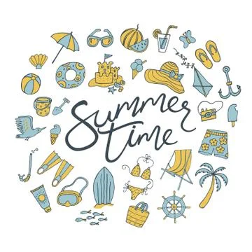 Summer time pattern Stock Illustration