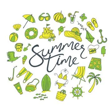 Summer time pattern Stock Illustration