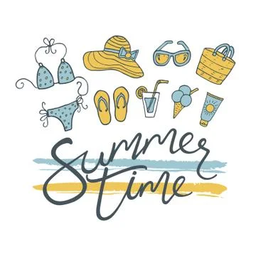 Summer time pattern Stock Illustration