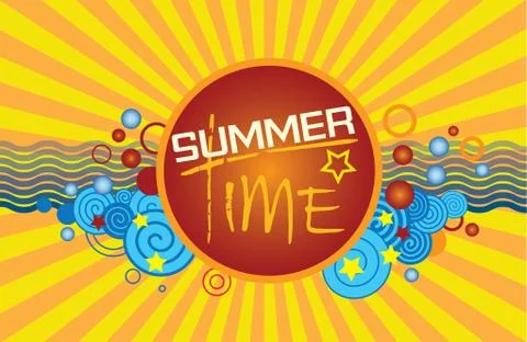 Summer time poster. Stock Illustration