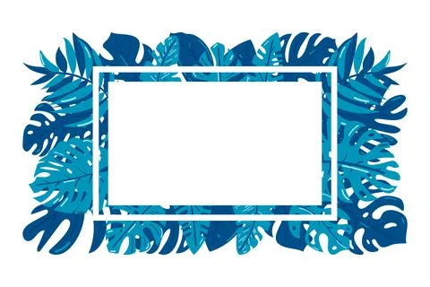 Summer time poster, summer mood. Frame for text on a background of tropical l 库存插图