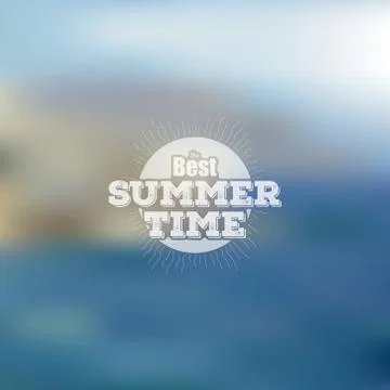 Summer time poster, vector web and mobile interface template. Blurred mesh Illustrazione stock