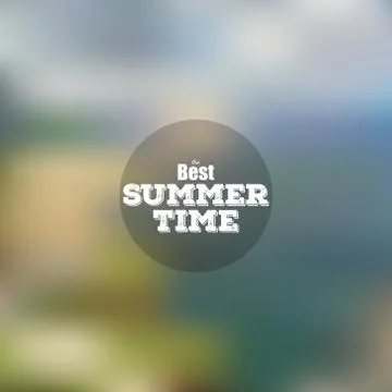 Summer time poster, vector web and mobile interface template. Blurred mesh Stock Illustration