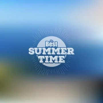 Summer time poster, vector web and mobile interface template. Blurred mesh Stock Illustration