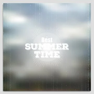 Summer time poster, vector web and mobile interface template. Blurred mesh Stock Illustration