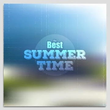 Summer time poster, vector web and mobile interface template. Blurred mesh Stock Illustration