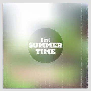 Summer time poster, vector web and mobile interface template. Blurred mesh Illustrazione stock