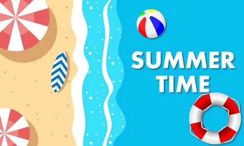 Summer time relaxing on the beach Stock Illustration