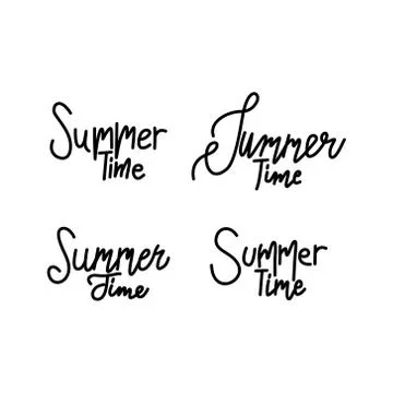 Summer Time Script Text Design Template Vector イラスト素材