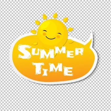 Summer Time Speech Bubble Stock Illustration